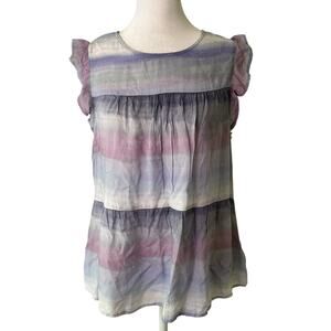 Cloth & Stone Anthropologie purple tie-dye top size S